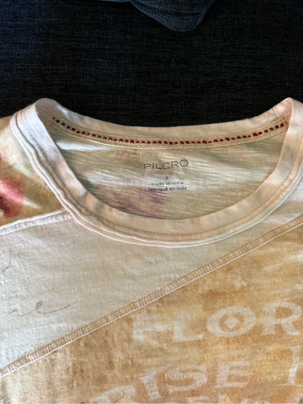 Pilcro Floral Short Sleeve Tee in Blush and Tan - Picture 4 of 6